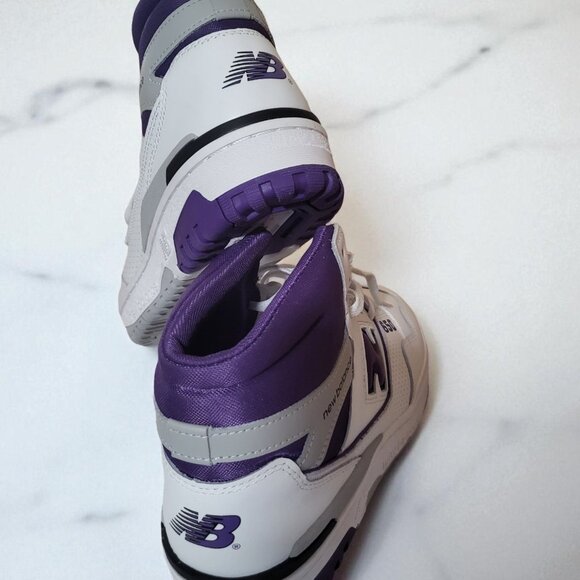 NEW BALANCE US size 10.5 Men's White/Purple - basketball 650 - Picture 2 of 5
